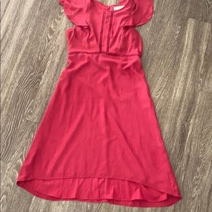 Red mid-length dress